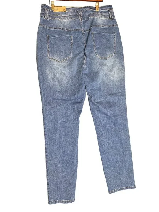 Women's High-Waisted Distressed Skinny Jeans Size 16 by Blue Turtle - Picture 3 of 12